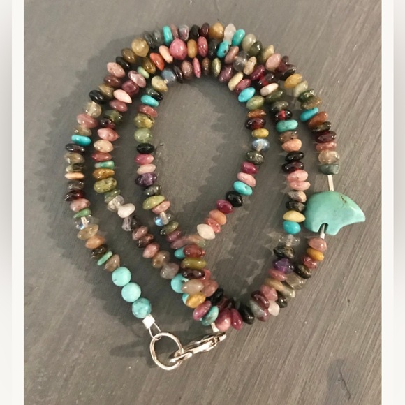 Jewelry - Mixed Gemstone Fetish Necklace Turquoise Fetish